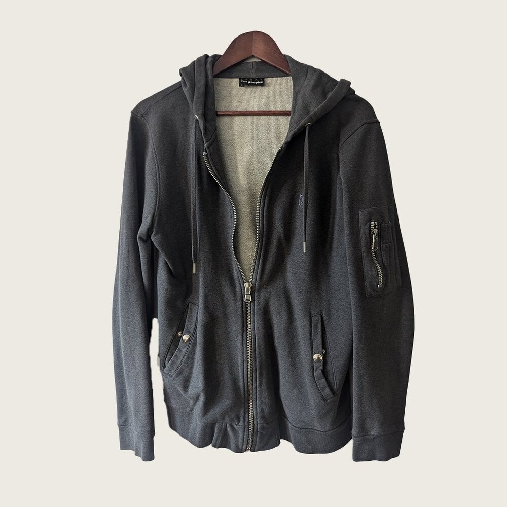 THE KOOPLES - Full zip grey hoodie - Sz M